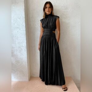 Commense Mock Neck Cutout Maxi Dress Size S